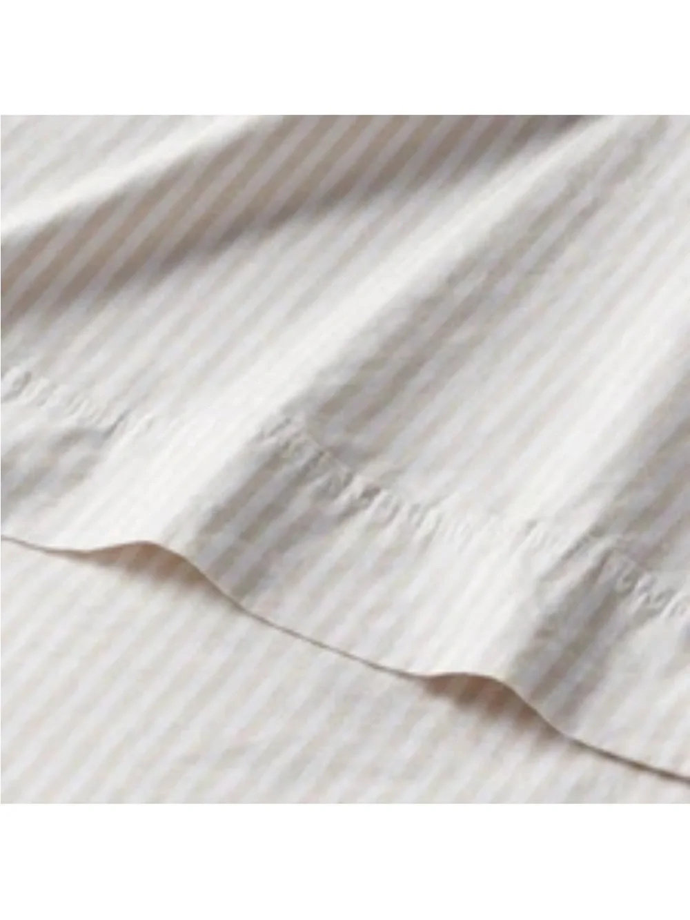 NWT King Organic Percale Sheet Set Khaki/White Stripe - Threshold